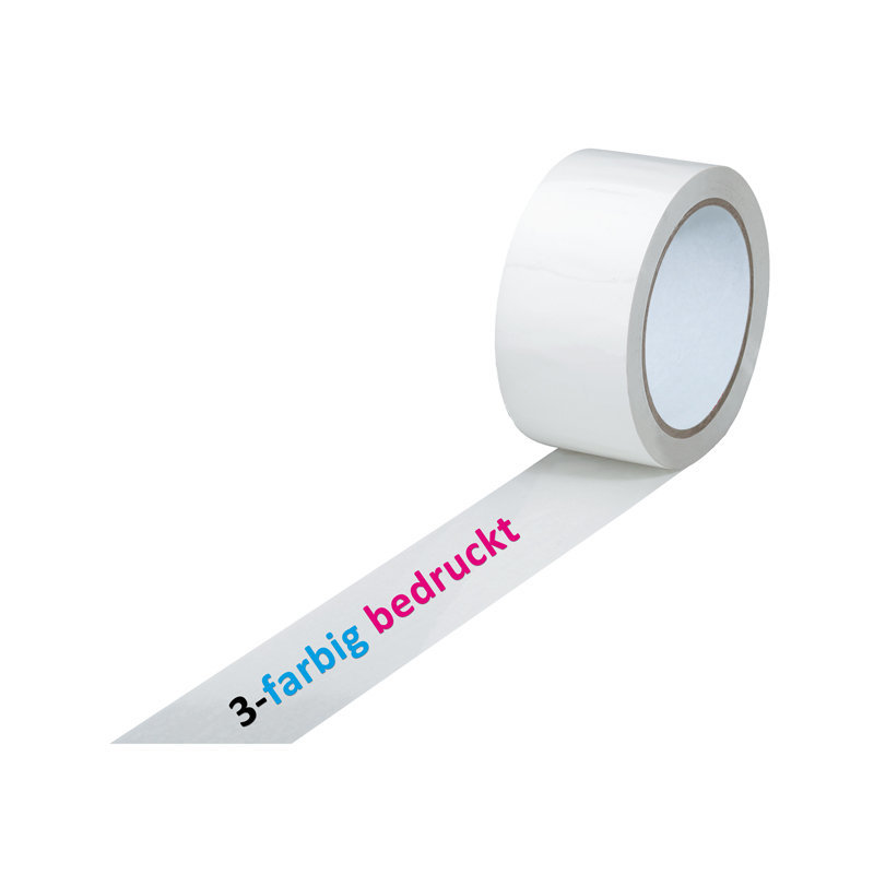 PP-Band, leise, weiß, 3-farbig bedruckt