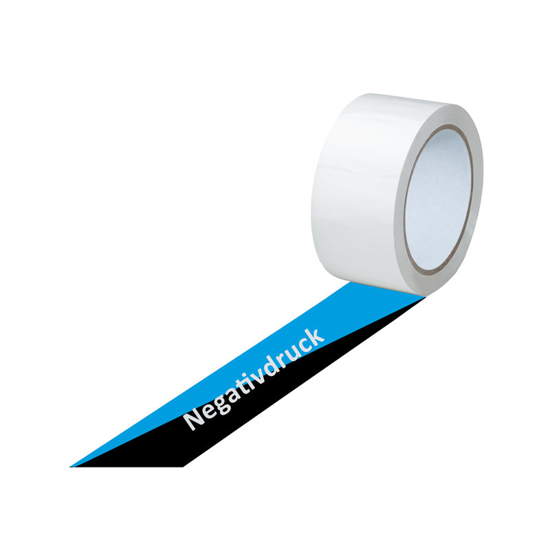 PVC-Band, weiß, 2-farbig bedruckt, negativ