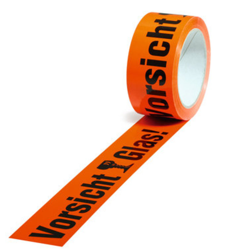 PP-Warn-Klebeband Vorsicht Glas