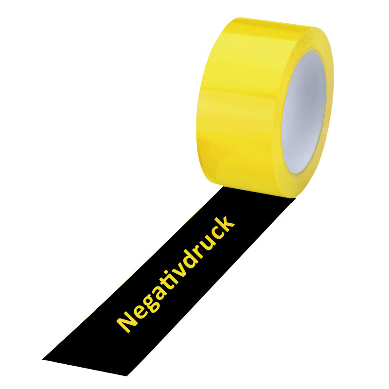 PVC-Band, gelb, 1-farbig negativ bedruckt