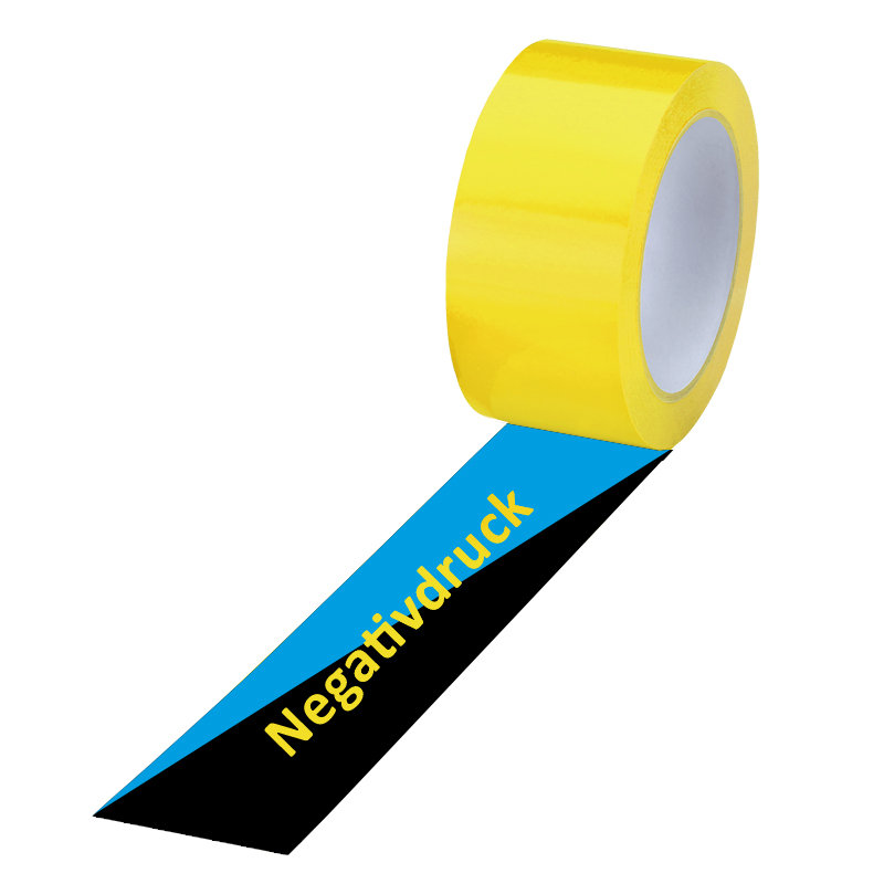 PVC-Band, gelb, 2-farbig negativ bedruckt