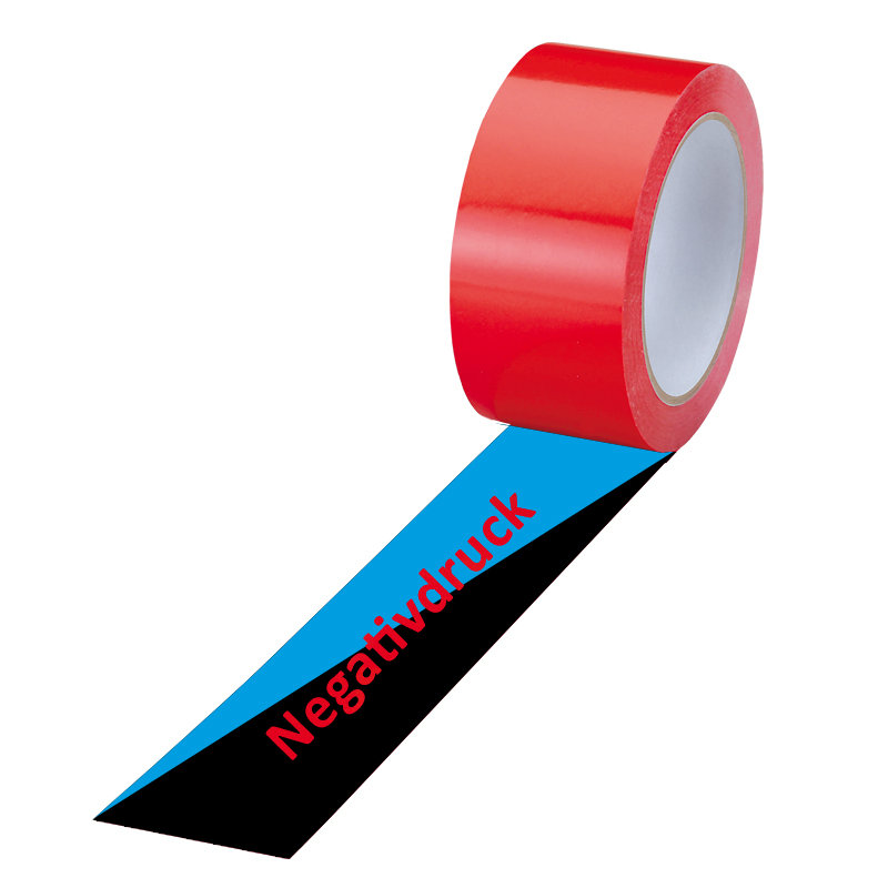PVC-Band, rot, 2-farbig negativ bedruckt