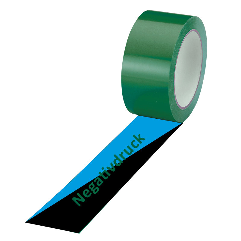 PVC-Band, grün, 2-farbig negativ bedruckt